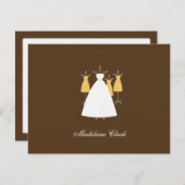 Modern Gowns Flat Hartelijk dank - Mosterd Bedankkaart (Voorkant / Achterkant)