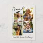 Modern Grad Announcement  With Multiple Photos Kaart (Voorkant / Achterkant)