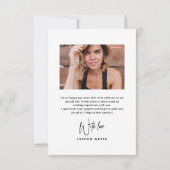 Modern Grad Cap Script Simple Photo Graduation Bedankkaart (Achterkant)