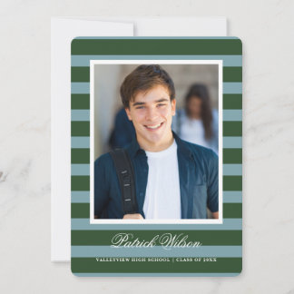 Modern Grad graduation announcement card_green Aankondiging
