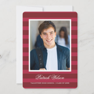Modern Grad graduation announcement card_red Aankondiging