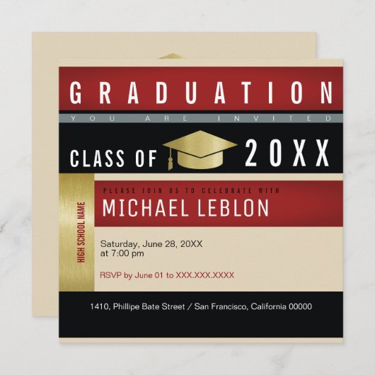 modern grad nodig for student guests kaart (Voorkant / Achterkant)