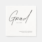 Modern Grad Script Typography Graduation Servet (Voorkant)