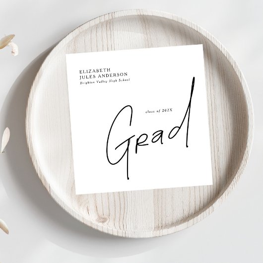 Modern Grad Script Typography Graduation Servet