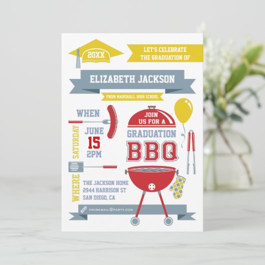 Modern Gradation BBQ Invitation Kaart (Staand voorkant)