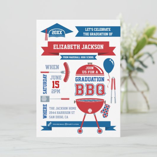 Modern Gradation BBQ Invitation Kaart (Staand voorkant)