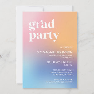 Modern Gradient Aura Rainbow Afstudeerder Party In Kaart