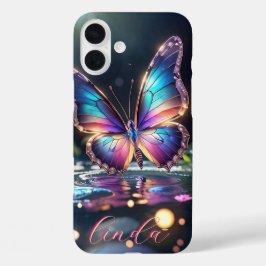 Modern Gradient Butterfly Monogrammed Hoesje- Mate iPhone 16 Plus Hoesje