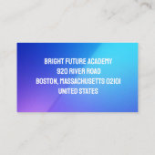 Modern Gradient English Teacher Professional Visitekaartje (Achterkant)