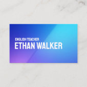 Modern Gradient English Teacher Professional Visitekaartje (Voorkant)