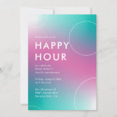 Modern Gradient Happy Hour (Aqua) Kaart (Voorkant)