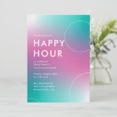 Modern Gradient Happy Hour (Aqua) Kaart (Staand voorkant)