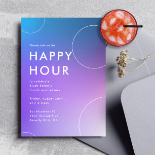 Modern Gradiënt Happy Hour (blauw) Kaart