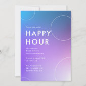 Modern Gradiënt Happy Hour (blauw) Kaart (Voorkant)
