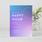 Modern Gradiënt Happy Hour (blauw) Kaart (Staand voorkant)