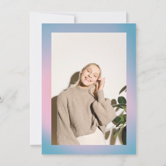 Modern Gradient Pastel 21st Birthday Celebration Kaart (Achterkant)