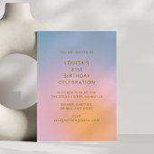 Modern Gradient Pastel 21st Birthday Celebration Kaart