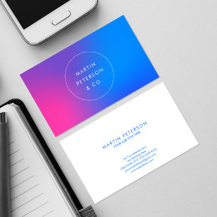 Modern Gradient Pink Blue   futuristische eenvoud Visitekaartje