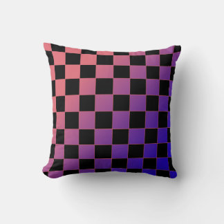 Modern Gradient Purple Pink Checkerboard  Kussen