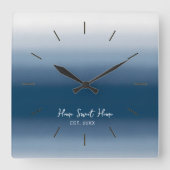 Modern Gradient Wall Clock - Home Sweet Home Vierkante Klok (Voorkant)