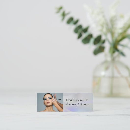 Modern Gradient Wave Makeup  Mini Visitekaartje (Staand voorkant)