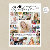 Modern Graduate 28 Photo Collage Party Display Poster
