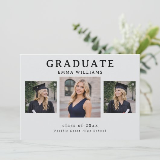 Modern Graduate Announcement Kaart (Staand voorkant)