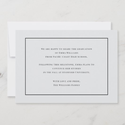 Modern Graduate Announcement Kaart (Achterkant)