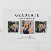 Modern Graduate Announcement Kaart (Voorkant / Achterkant)