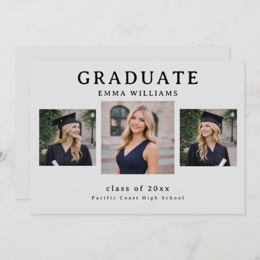 Modern Graduate Announcement Kaart (Voorkant / Achterkant)