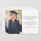 Modern Graduate Elegant White 4 Photo Graduation Aankondiging (Achterkant)