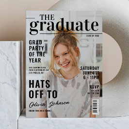 Modern Graduate Magazine Foto Grad Feest Kaart