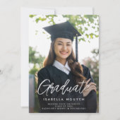 Modern graduate photo graduation announcement kaart (Voorkant)