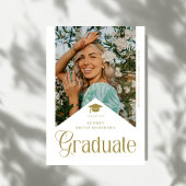 Modern Graduate Photo Graduation Party Gold Kaart