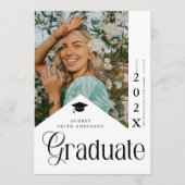 Modern Graduate Photo Graduation Party Ribbon  Kaart (Voorkant)