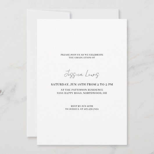 Modern Graduate Photos Graduation Kaart (Achterkant)