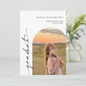 Modern Graduation Announcement Invitation Kaart (Staand voorkant)
