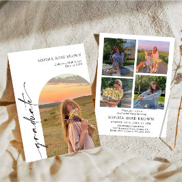 Modern Graduation Announcement Invitation Kaart