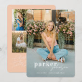 Modern Graduation Announcement Photo Card Kaart (Voorkant / Achterkant)