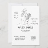 Modern Graduation Black & white line art graduate  Kaart (Voorkant)