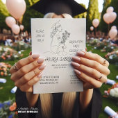 Modern Graduation Black & white line art graduate Kaart