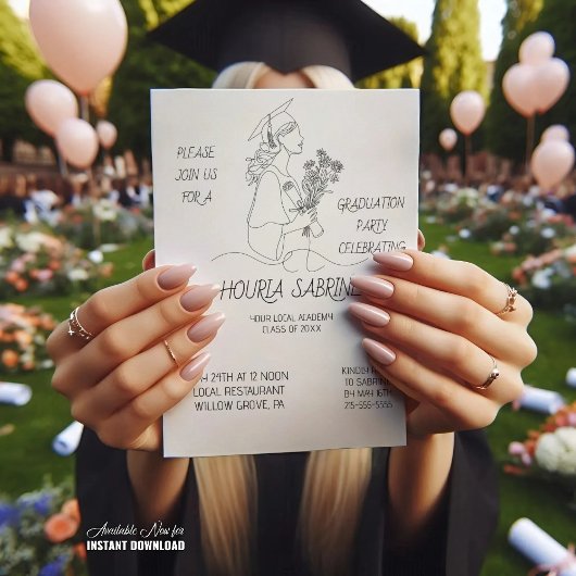 Modern Graduation Black & white line art graduate  Kaart