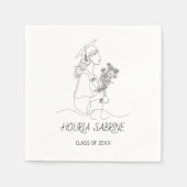 Modern Graduation Black & white line art graduate Servet (Voorkant)