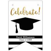 Modern Graduation Bunting Class of 20XX Grad Photo Vlaggetjes (Eerste vlag)