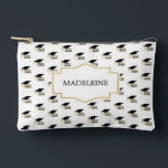 Modern Graduation Cap  and Tassel Gold Etui<br><div class="desc">Celebrate graduation in style with this Modern Graduation Cap and Tassel Gold Accessory Pouch, a chic and practical keepsake designed to honor a special milestone. This stylish pouch features a charming pattern of graduation caps, tassels, delicate coquette bows, and elegant “Congrats Grad” lettering, creating a design that feels both festive...</div>