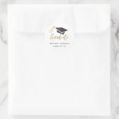 Modern Graduation Cap and Tassel Gold Foil Ronde Sticker (Tas)