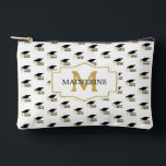 Modern Graduation Cap  and Tassel Gold Monogram Etui<br><div class="desc">Celebrate graduation in style with this Modern Graduation Cap and Tassel Gold Monogram Accessory Pouch, a chic and practical keepsake designed to honor a special milestone. This stylish pouch features a charming pattern of graduation caps, tassels, delicate coquette bows, monogram and elegant “Congrats Grad” lettering, creating a design that feels...</div>