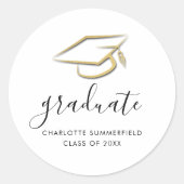 Modern Graduation Cap Tassel 2025 Afstudeerder Ronde Sticker (Voorkant)