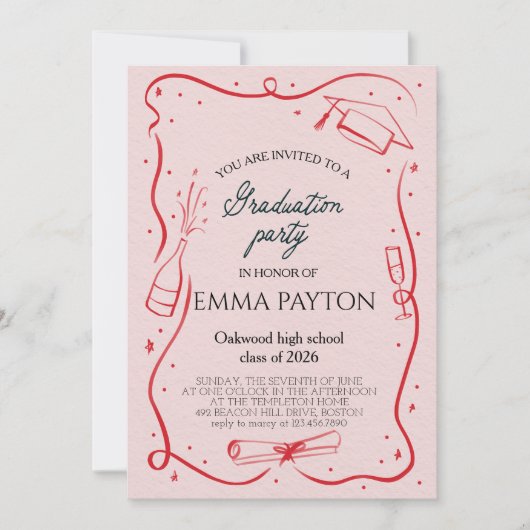 Modern Graduation Celebration  Kaart (Voorkant)