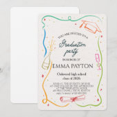 Modern Graduation Celebration  Kaart (Voorkant / Achterkant)